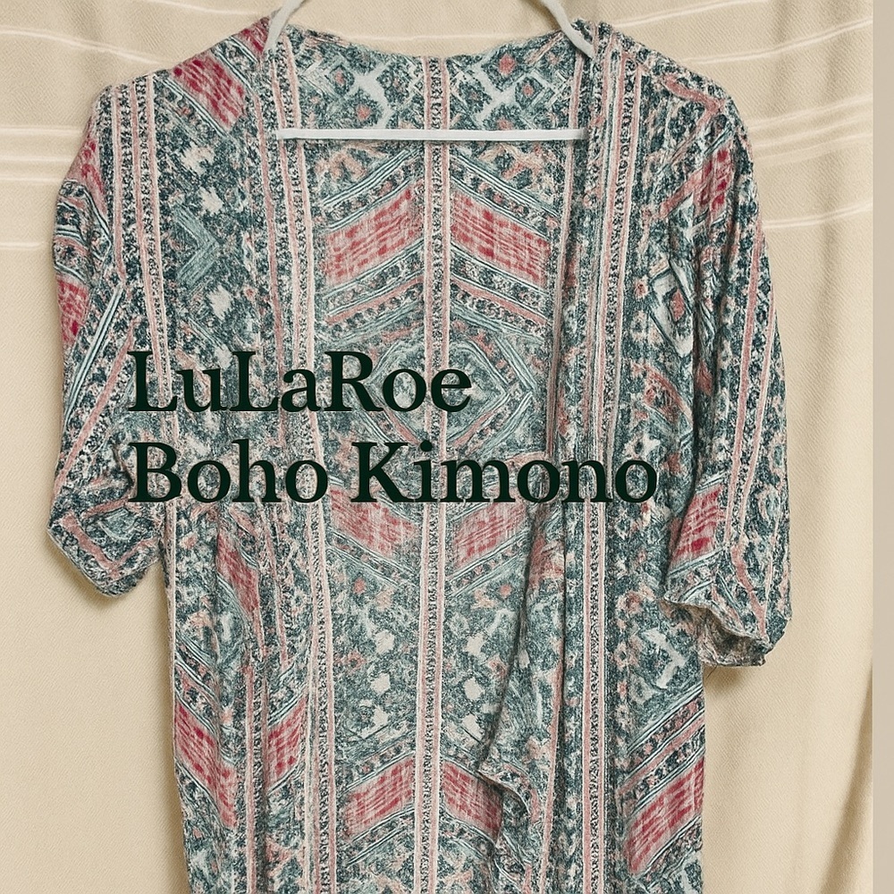 LuLaRoe Kimono Boho Print OS – Optional Swimsuit Bundle